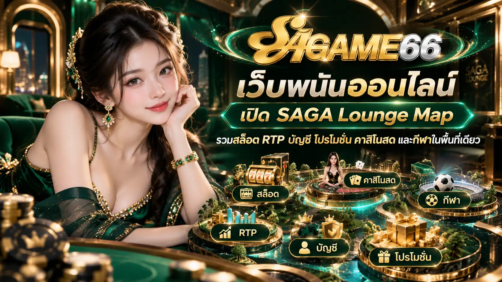 sagame66 เว็บพนันออนไลน์ เปิด SAGA Lounge Map รวมสล็อต RTP บัญชี โปรโมชั่น คาสิโนสด และกีฬา